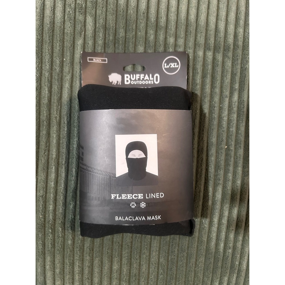 Buffalo Outdoors Fleece Lined Balaclava Mask - Black, Large / Extra Large